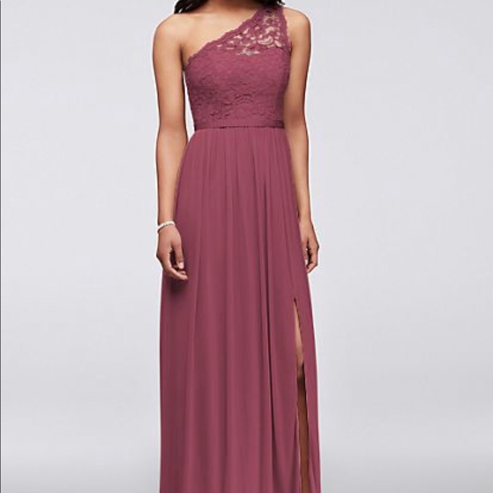 NWT Long One Shoulder Mauve Dress